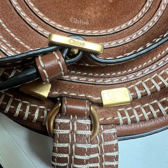 CHLOE Small Marcie Suede Saddle Bag Tan MSRP $1545 - Picture 8 of 8